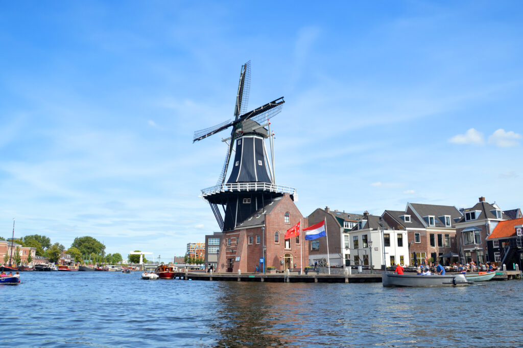 Traditional windmill in Zaanse Schans, near Amsterdam.