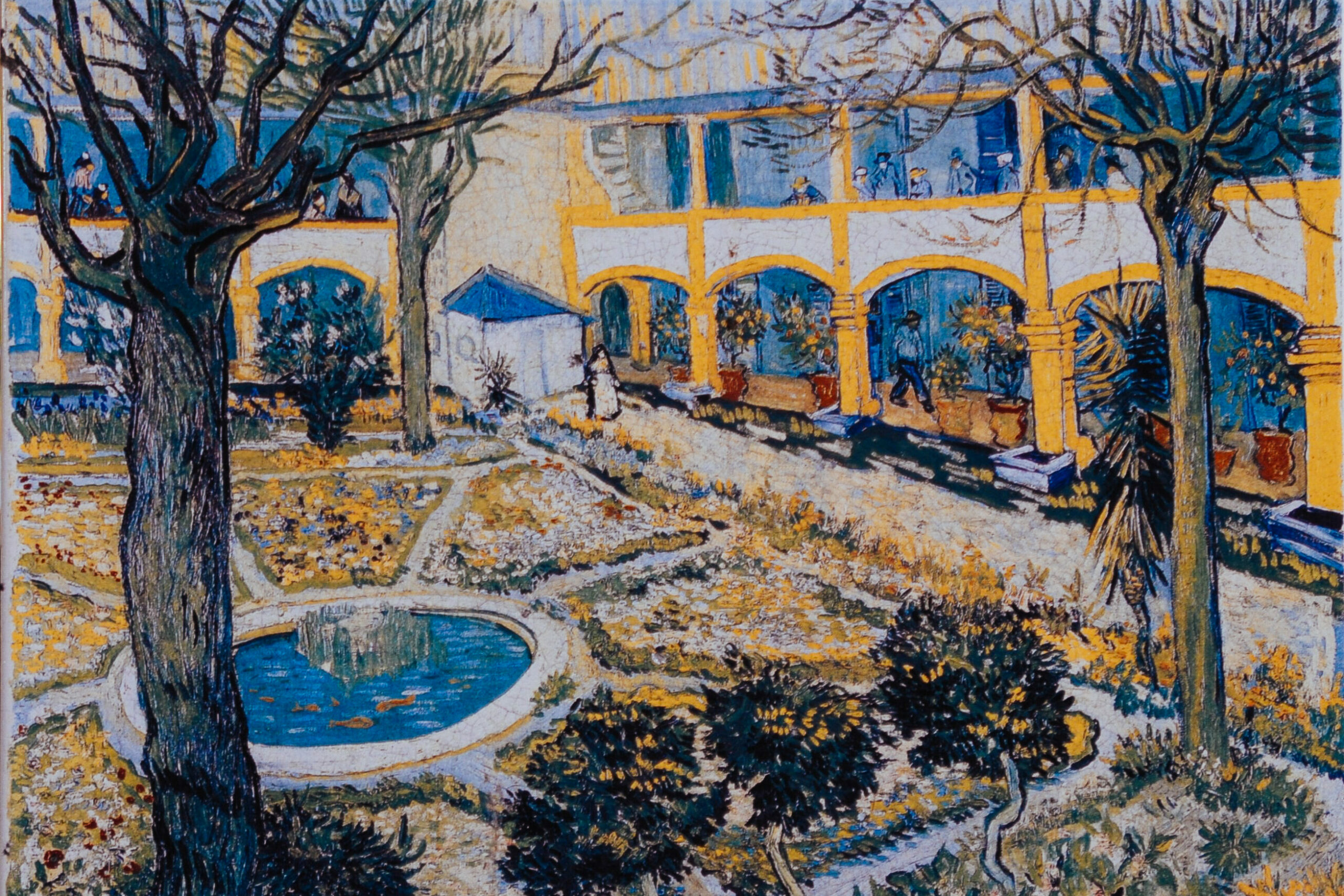Charming courtyard with fountain in a Provençal village